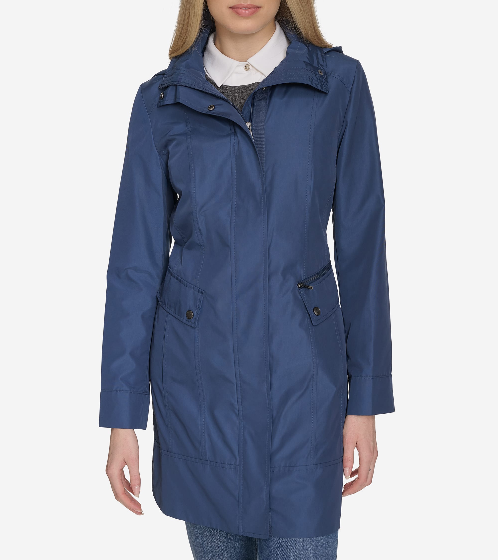 Women's Signature Packable Hooded Rain Jacket - Blue