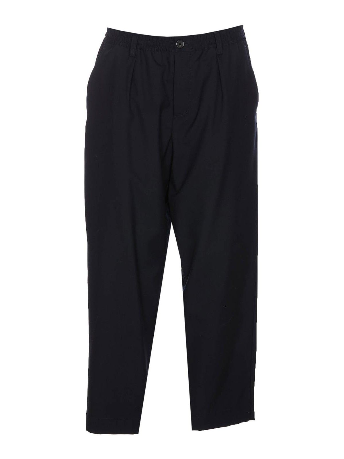 Blue pants buttons elasticized on waist