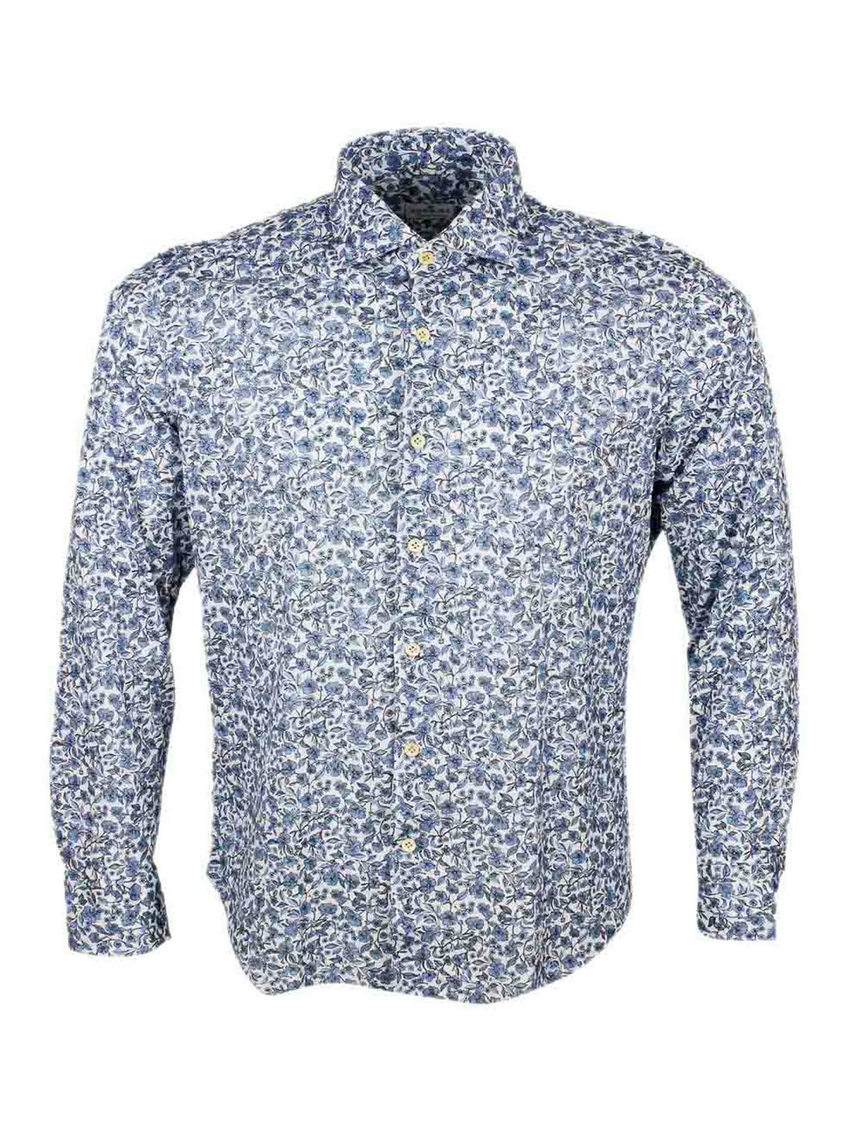 Shirts Azzurro - Bianco 100co - Men