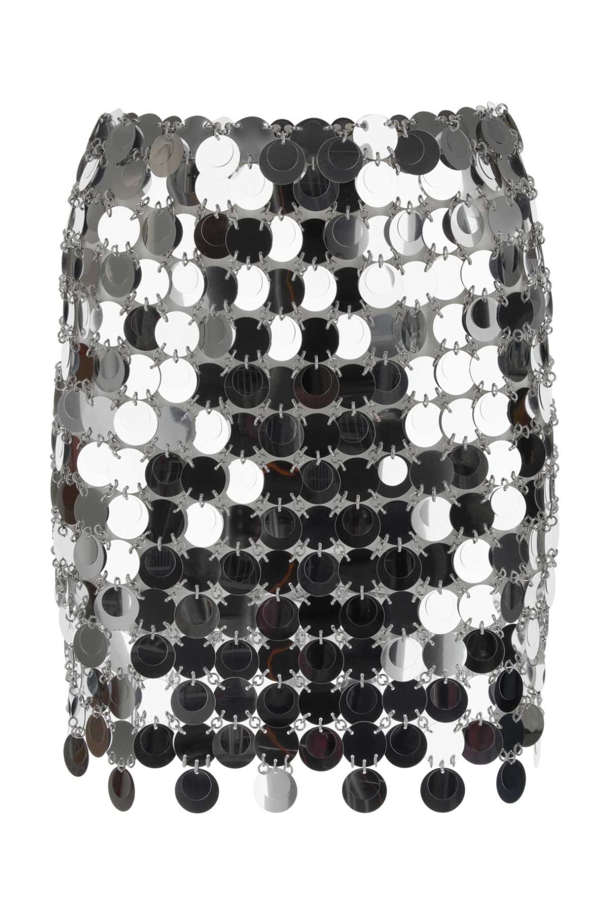 Sequined Mini Skirt — Silver