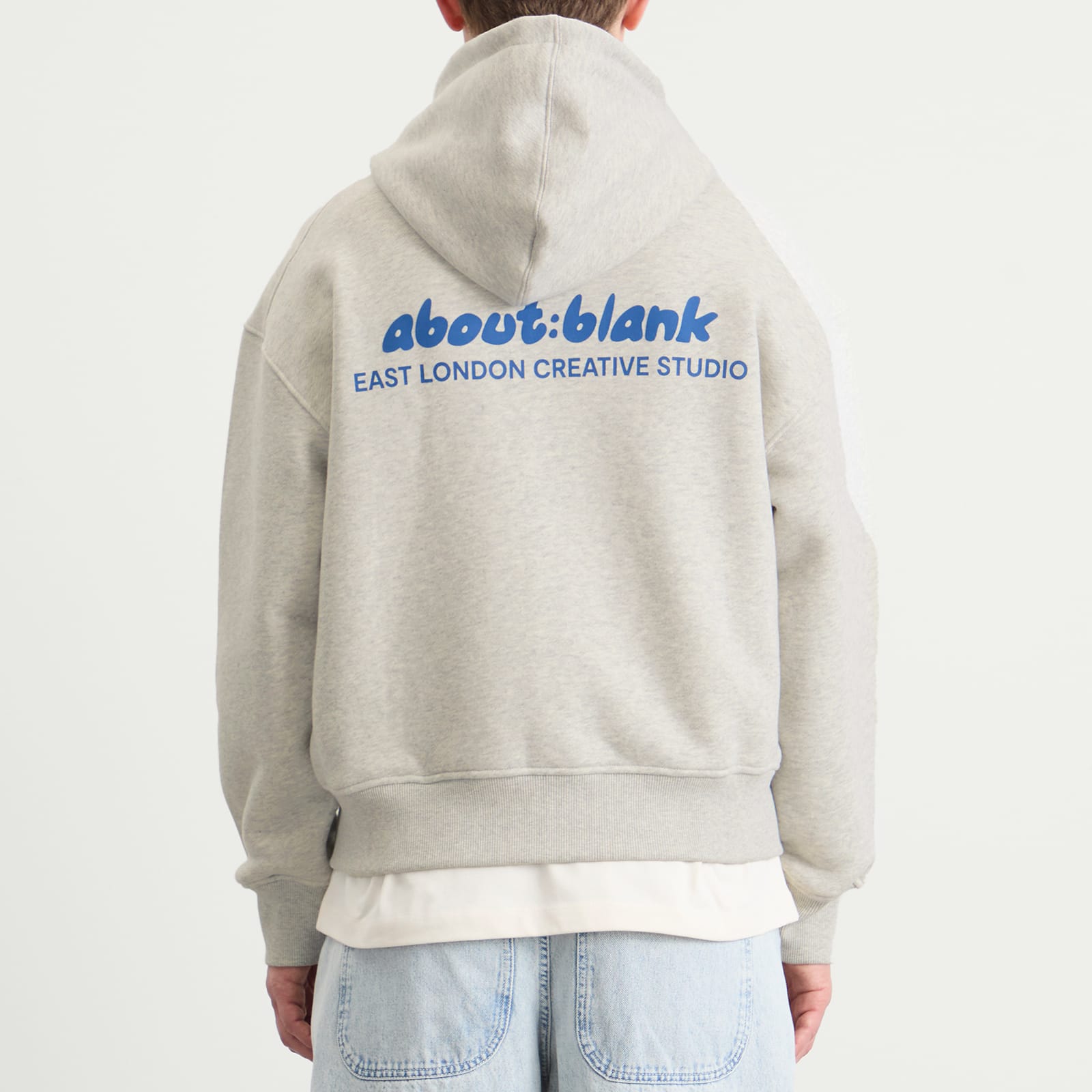 Men's Presented by END. Zev Zip Hoodie Grey Marl/Estate Blue