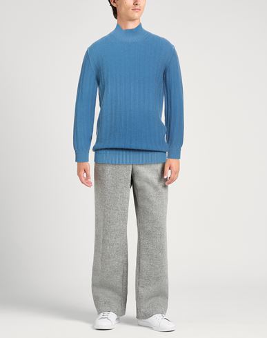 Man Turtleneck Azure Size 40 Wool