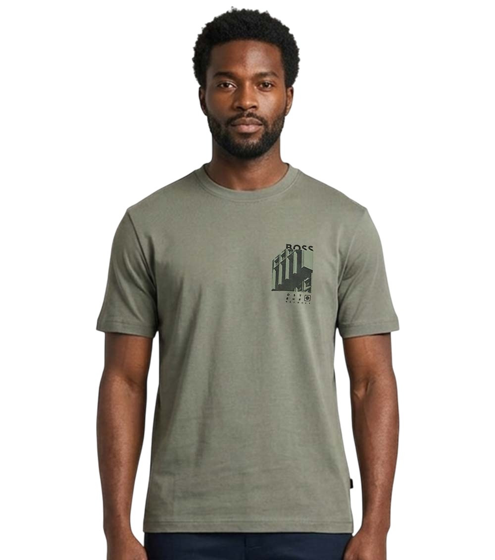 Grey Graphic Crew Neck T-Shirt