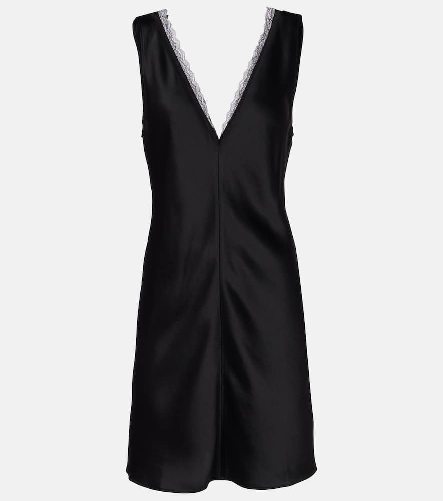 Barb lace-trimmed satin minidress
