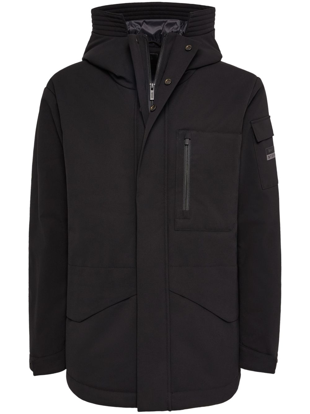 Logo-patch padded jacket - Black