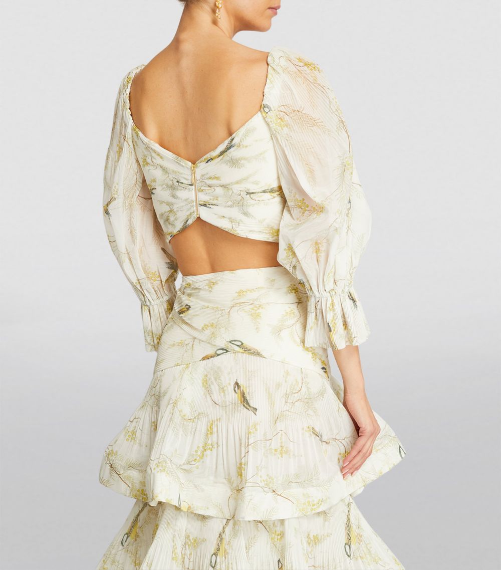 Cropped Pleated Blouse