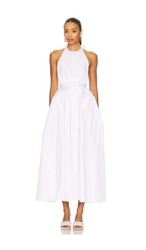 Lovers and Friends Idun Halter Neck Midi Dress in White.  XS. Also in L, M, S