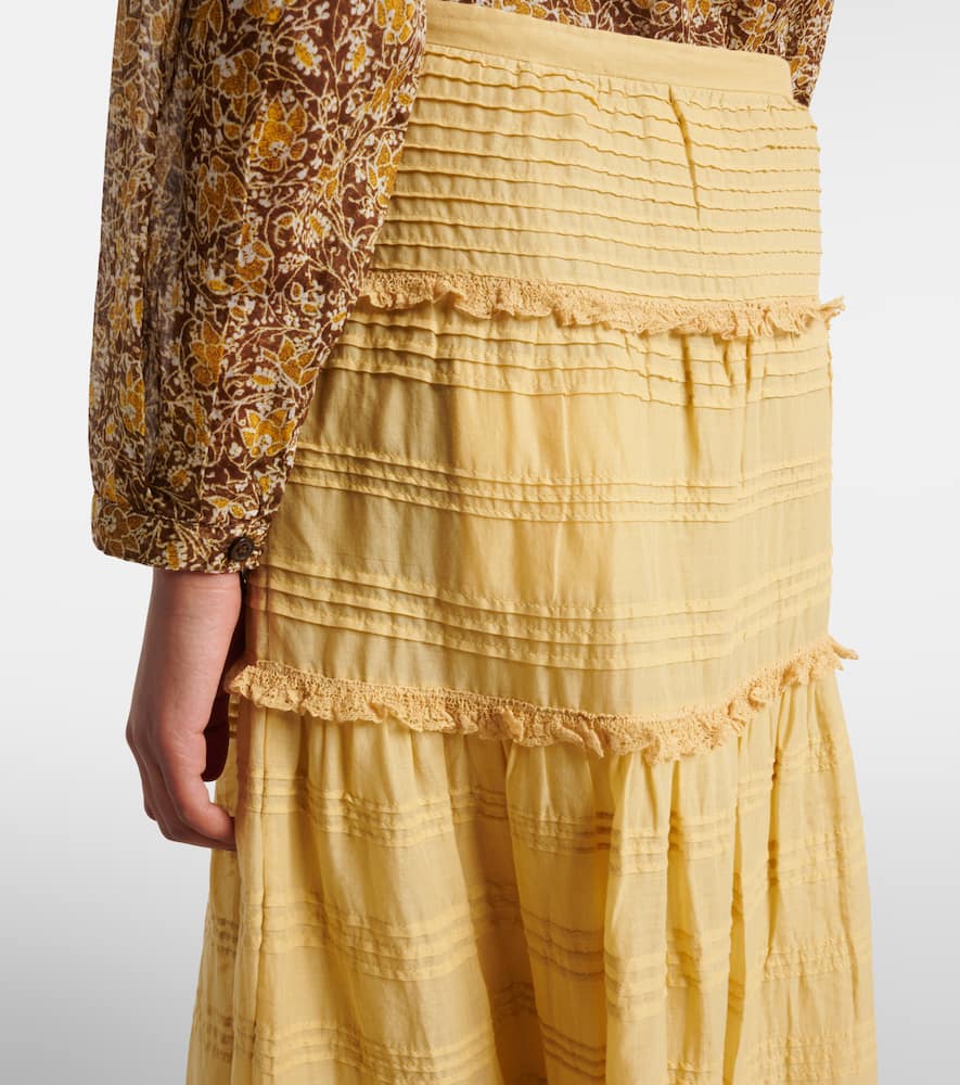 Paoline tiered cotton maxi skirt