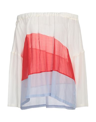 Woman Top Ivory Size 0 Cotton, Silk