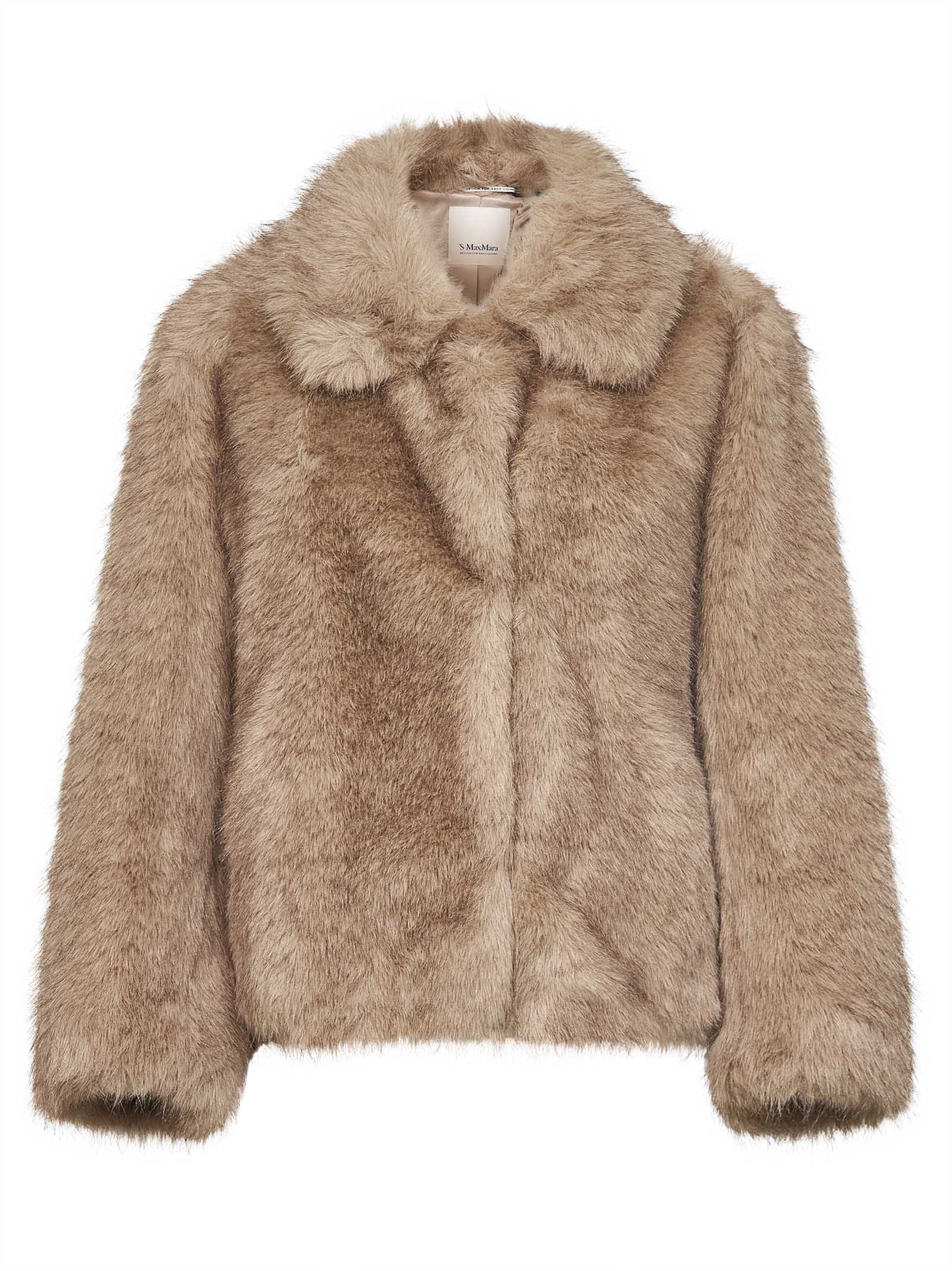 Faux-Fur Coat — Beige