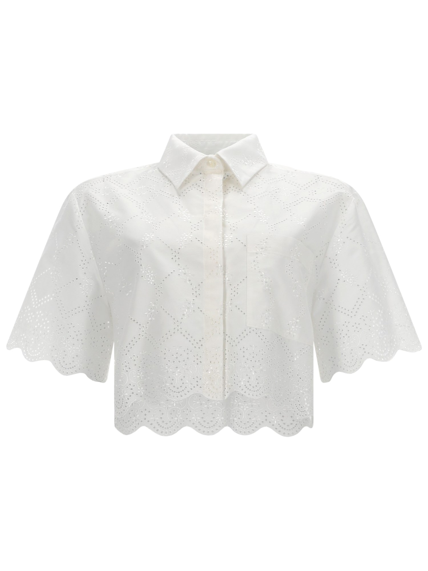 Camicia con motivo traforato