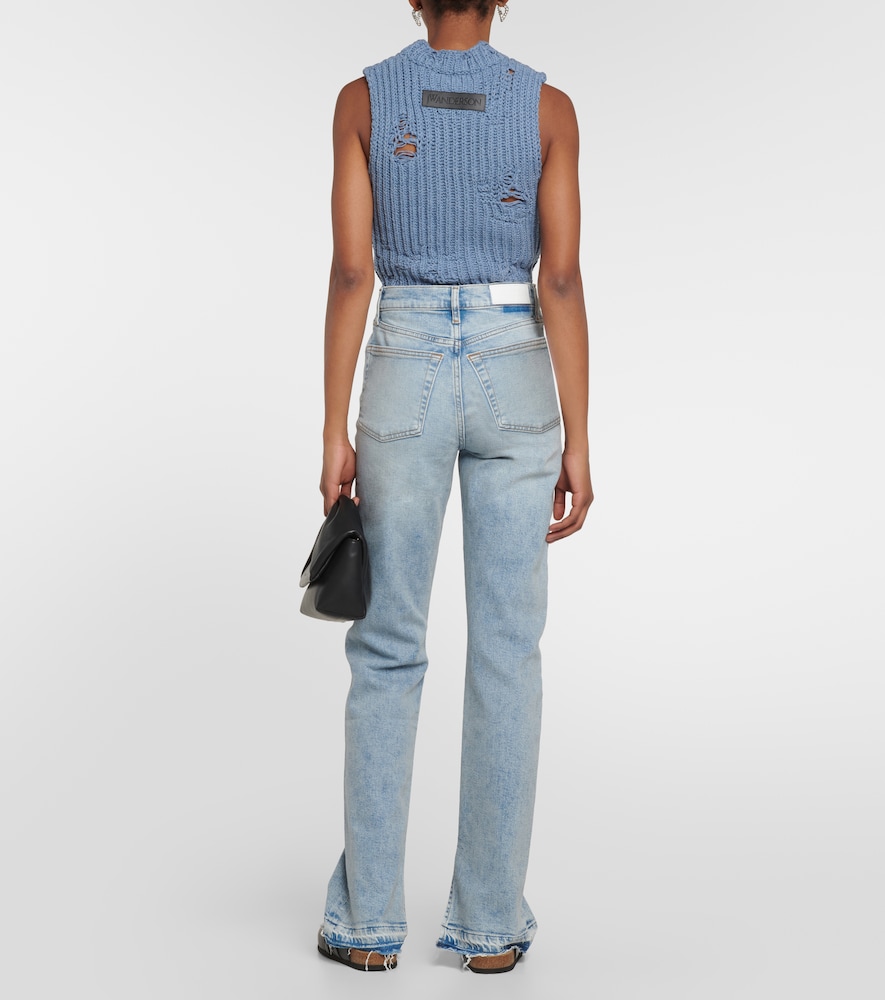 Re/Done 70s high-rise split-hem bootcut jeans