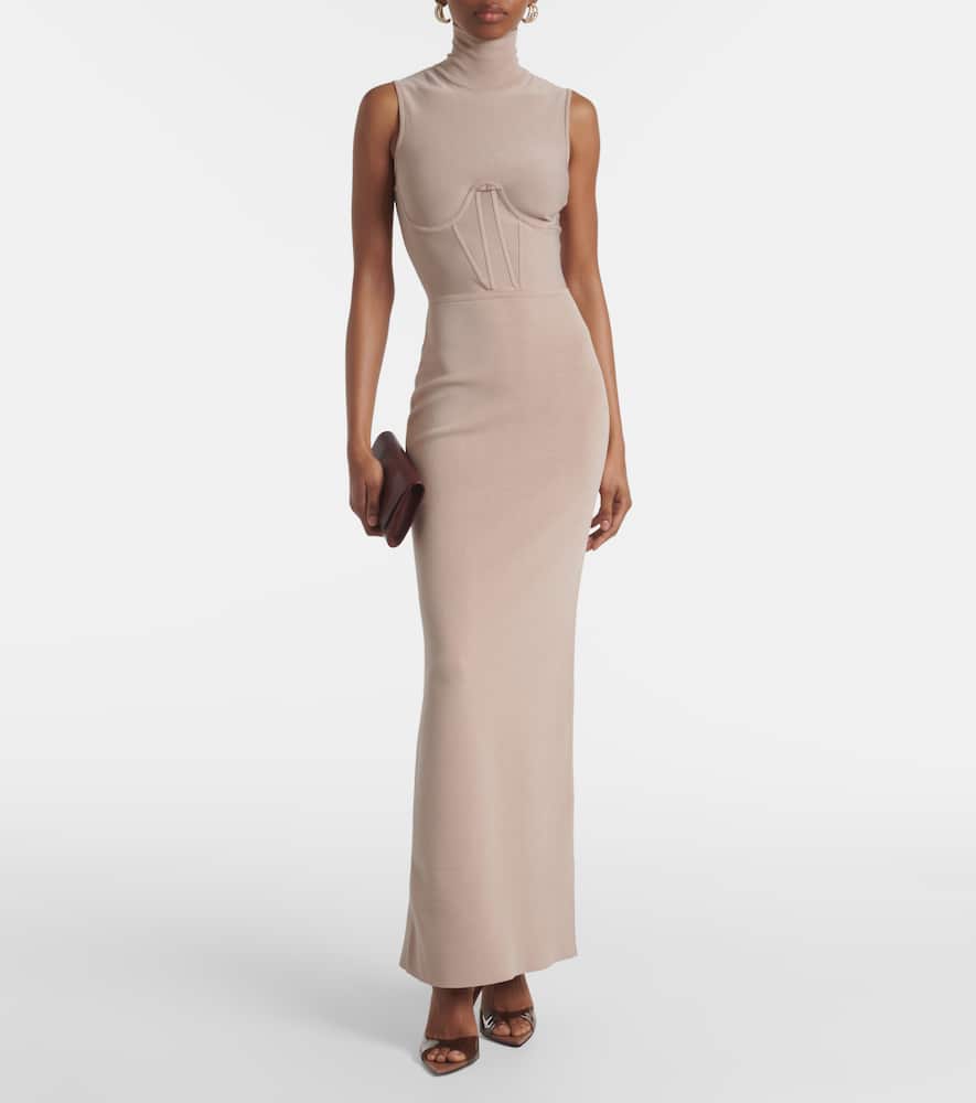 Gwyneth knitted corset maxi dress