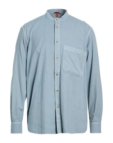 Man Shirt Slate blue Size 36 Cotton