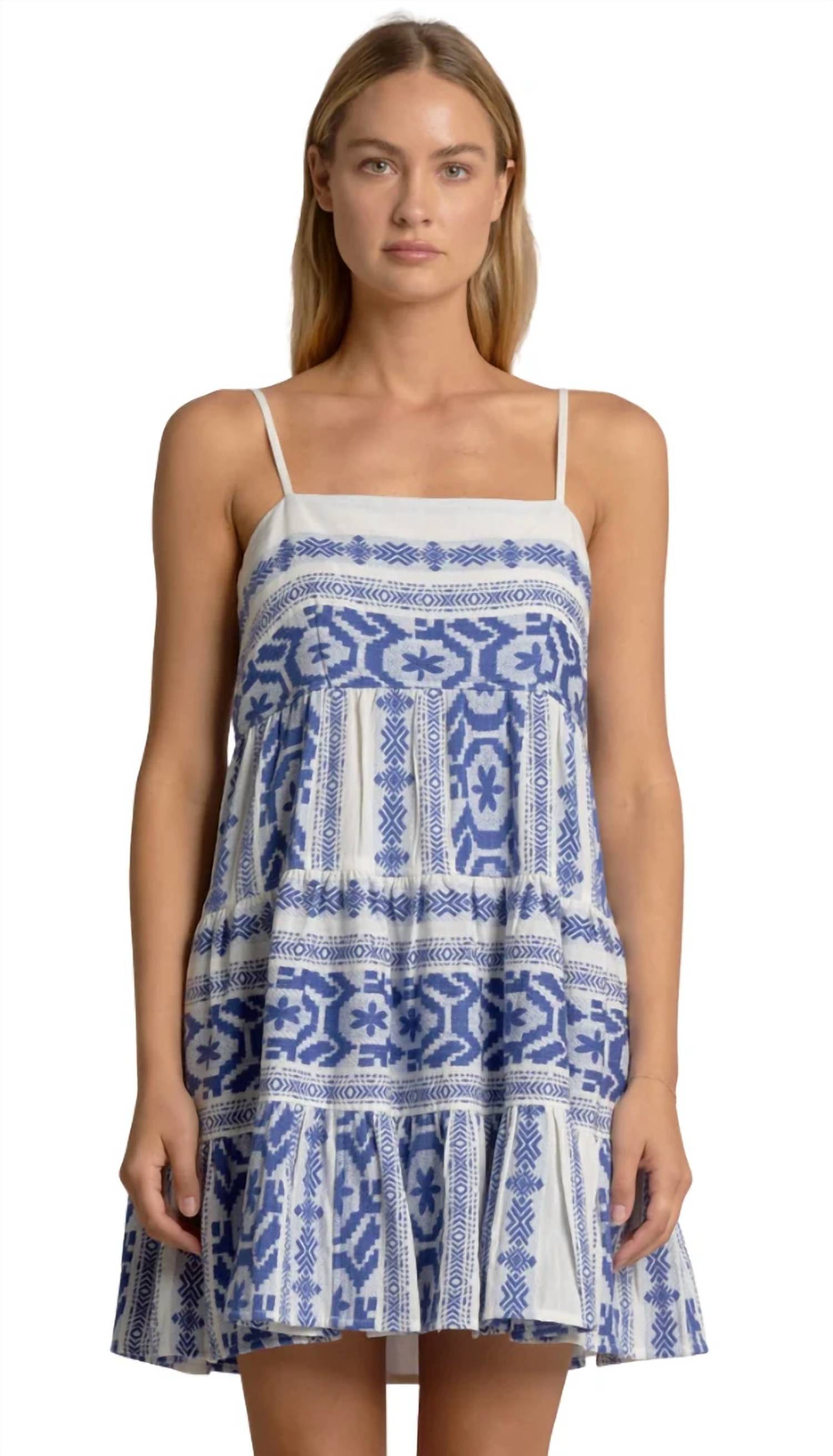 Brennan Mini Dress In Natural Blue