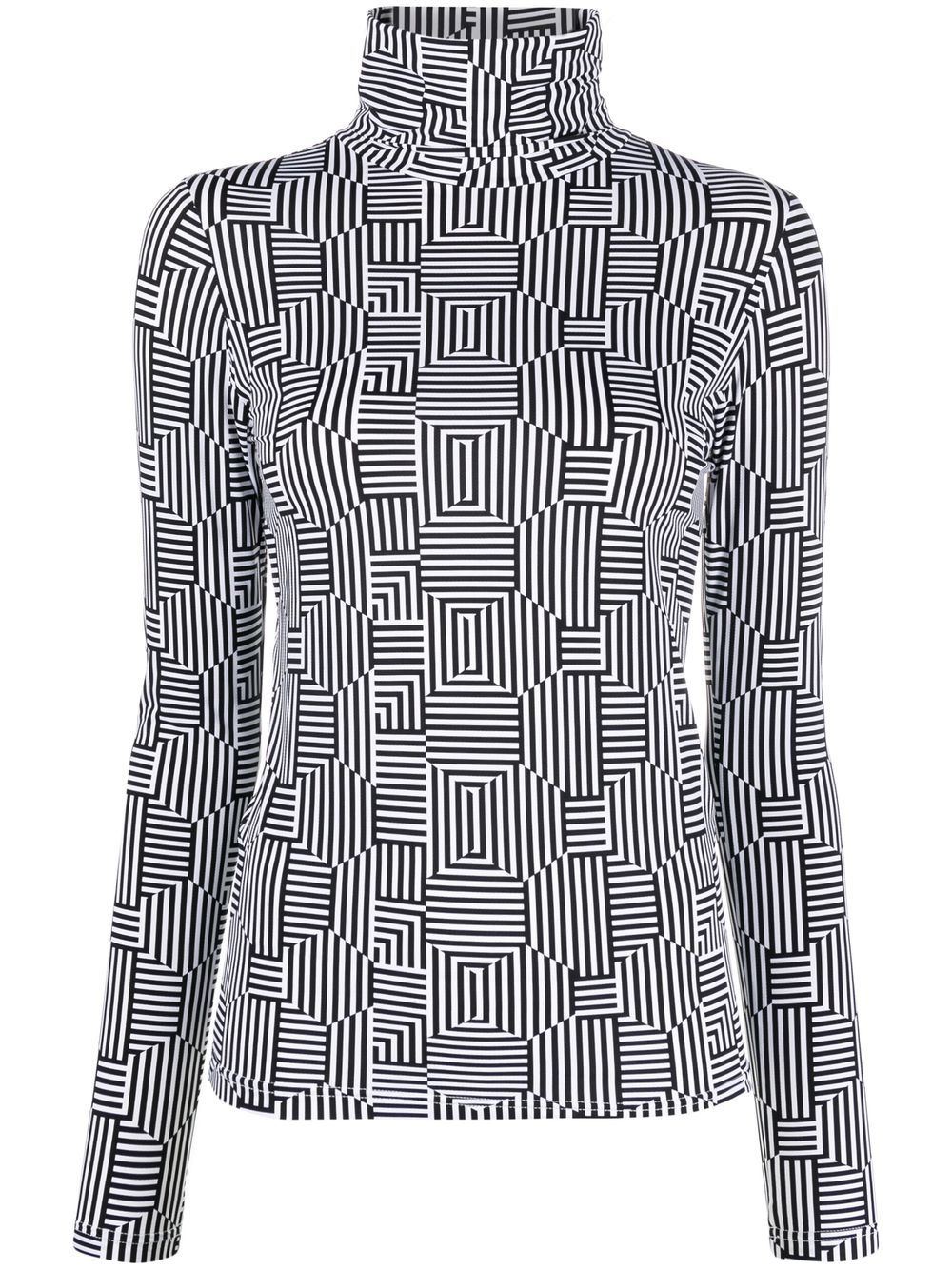 Selene stripe-print top - Red