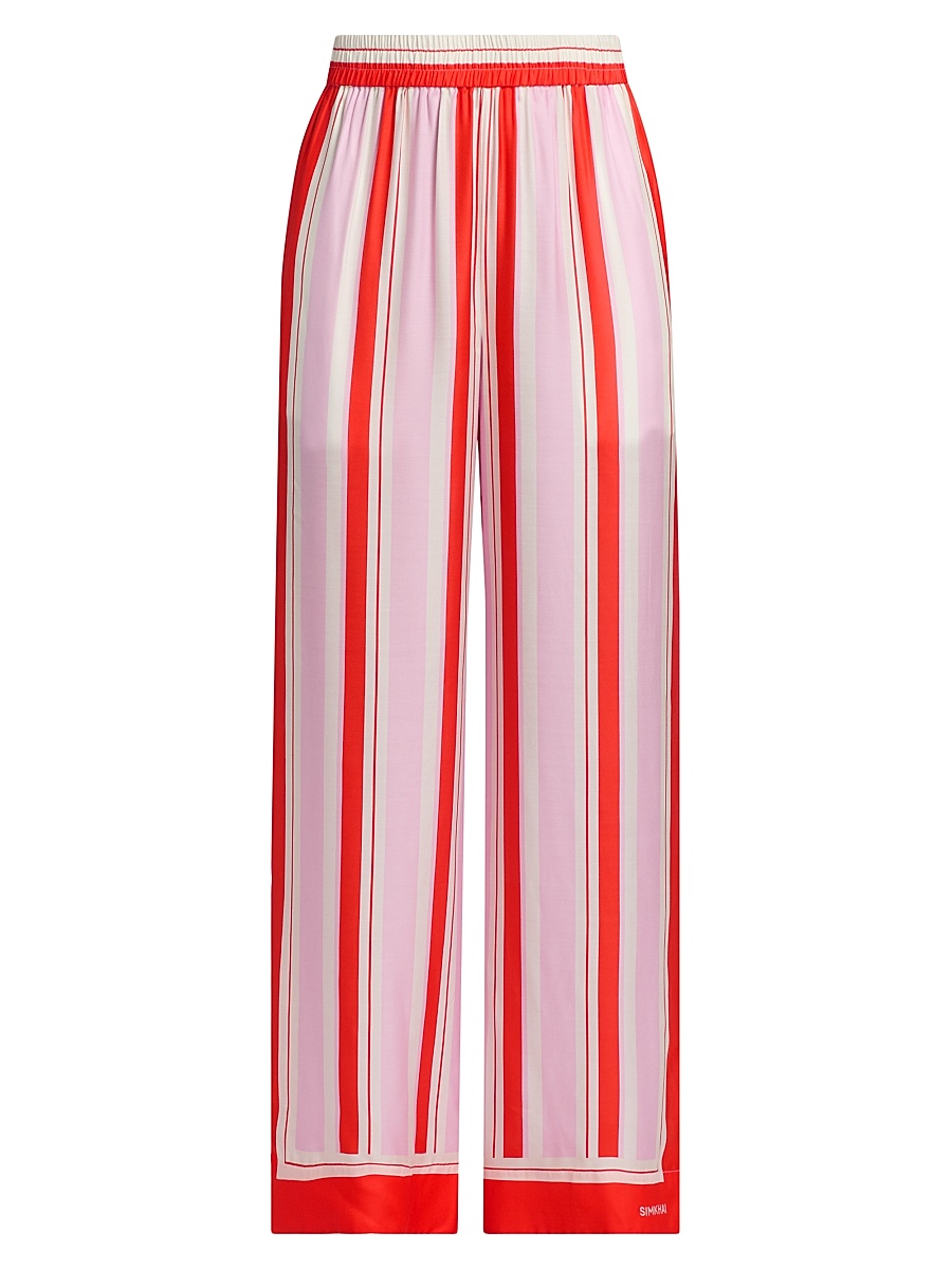 Women's Zuna Striped Silk-Blend Pajama Pants - Tulip Stripe