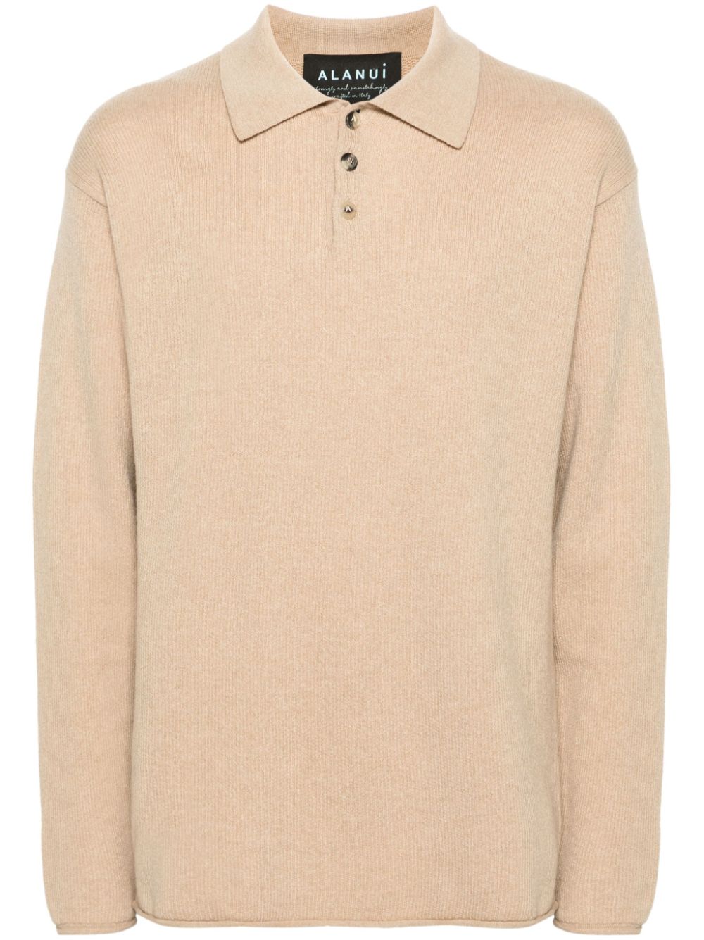 Finest ribbed polo top - Neutrals