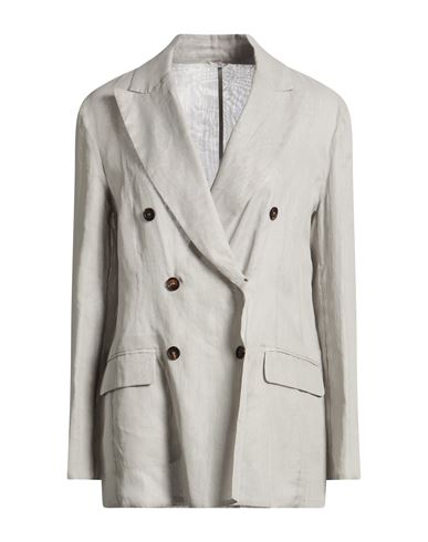 Woman Blazer Light grey Size 2 Cotton