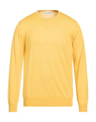 Man Sweater Yellow Size 46 Super 140s Wool, Silk, Cashmere