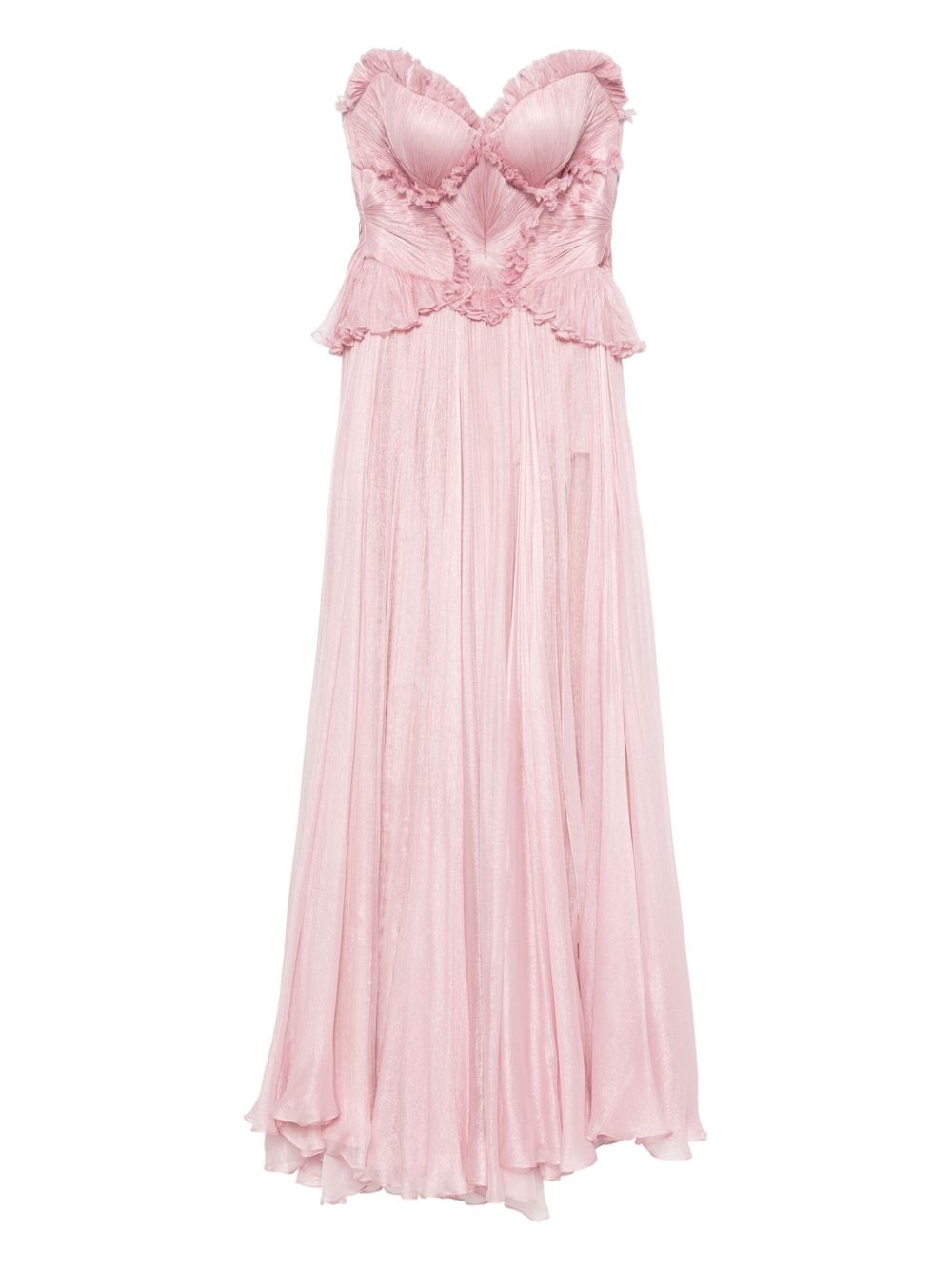 Ruffled strapless dress - Pink