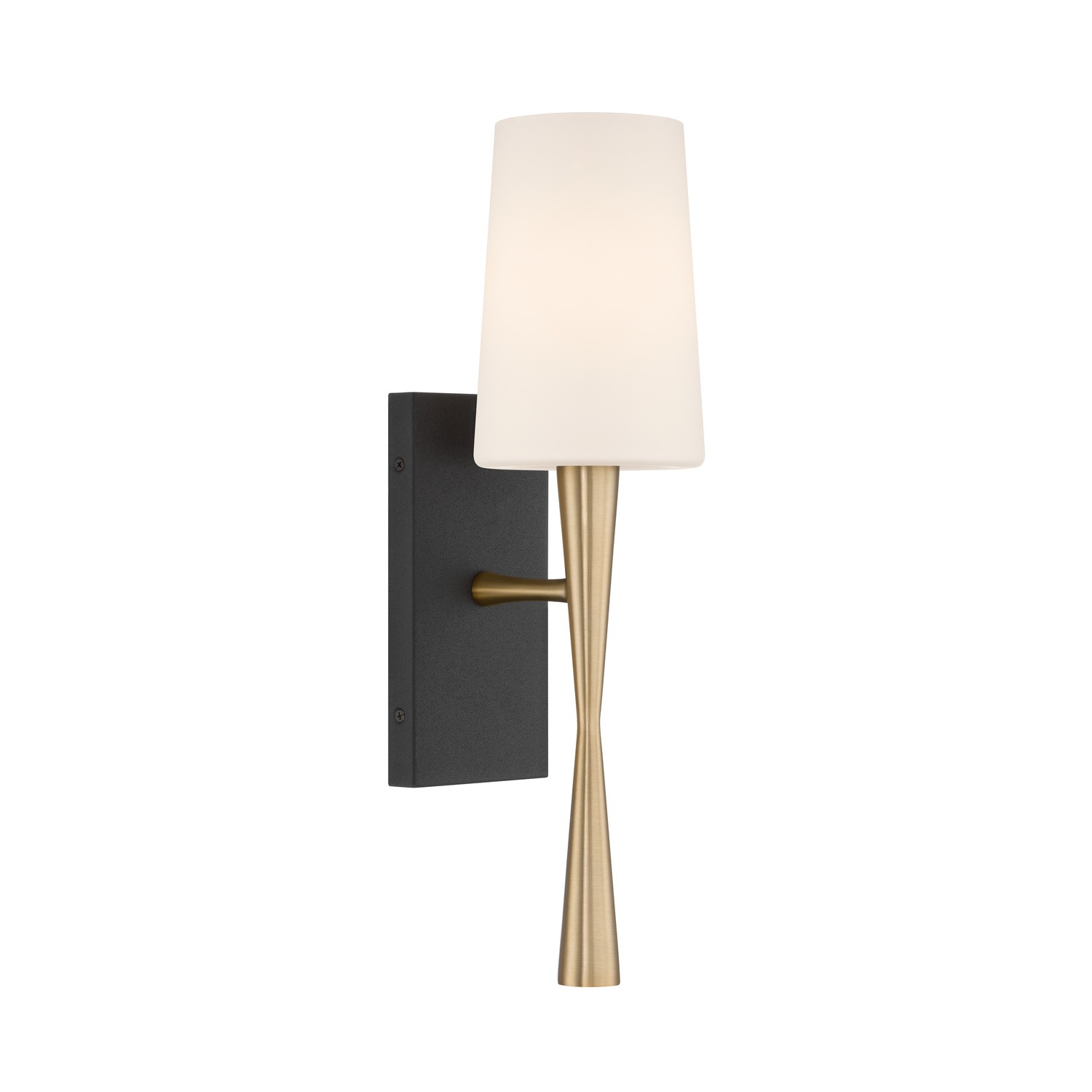 Aged Brass + Black Forged Wall Sconce from the Trenton Collection