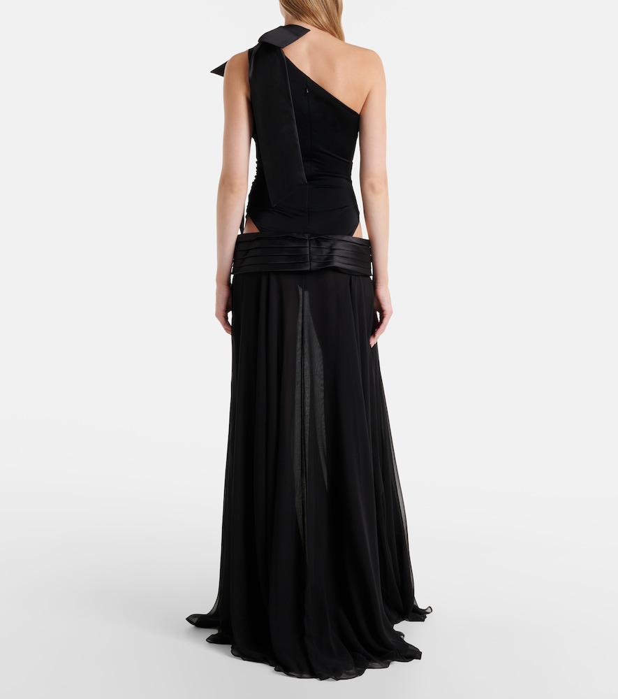 Cutout one-shoulder gown