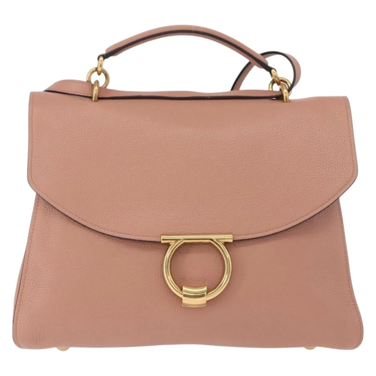 Salvatore Ferragamo Margot Satchel Leather Pink Leather Handbag Pre-Owned