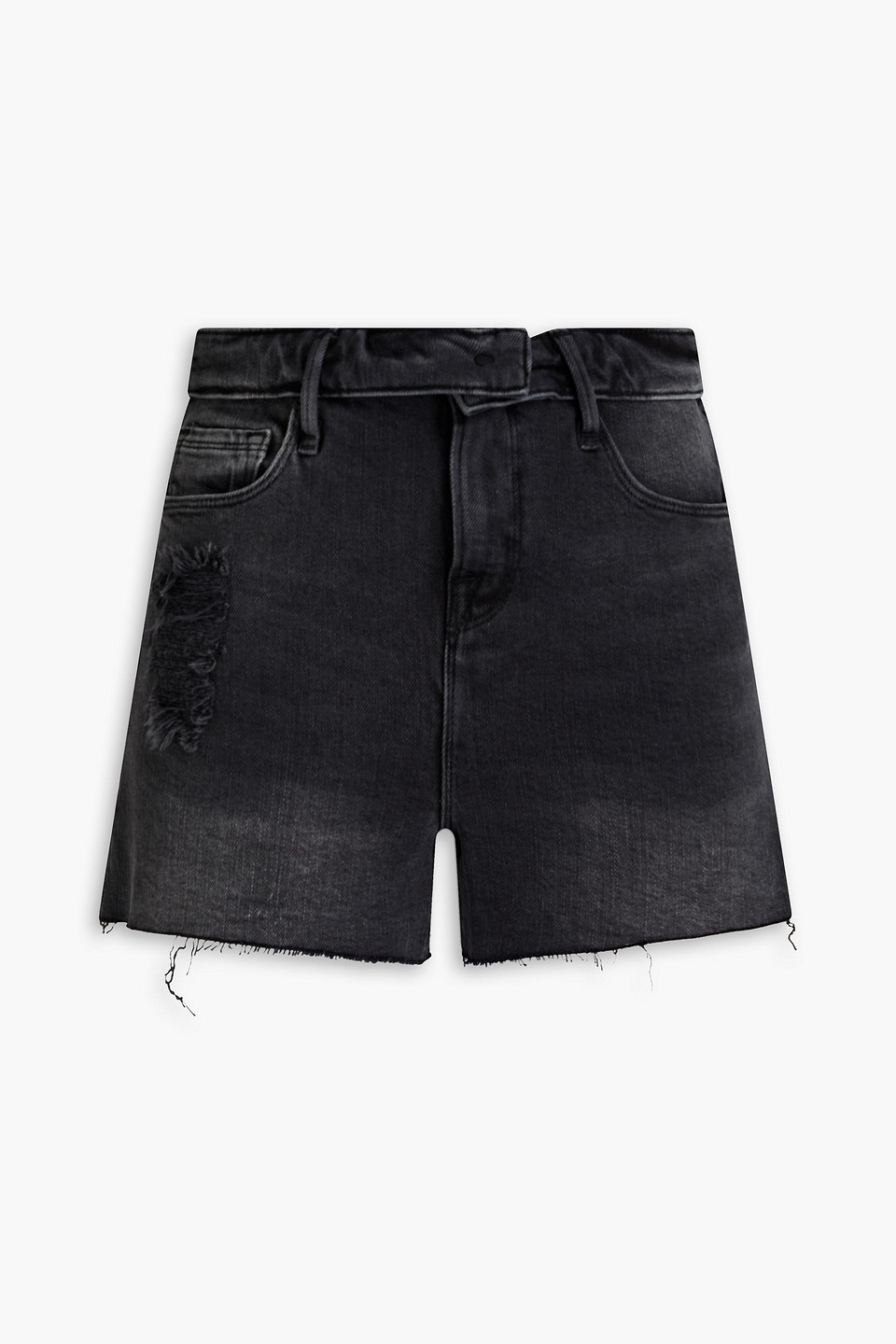 Bombshell distressed denim shorts