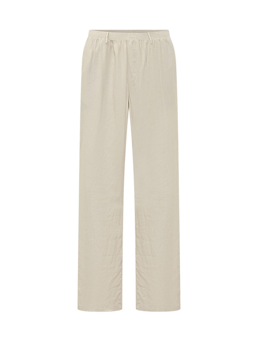 Beige Relaxed Elasticated Pants
