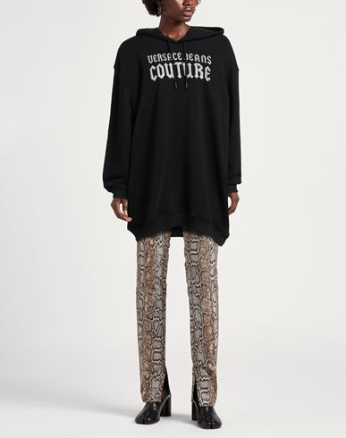 Versace Jeans Couture Woman Sweatshirt Black Size S Cotton, Elastane
