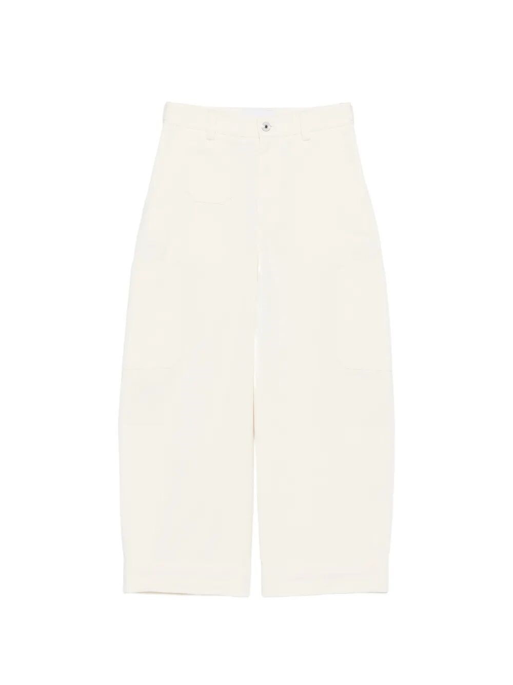 Cotton And Wool Cocoon Cropped Cargo Pants