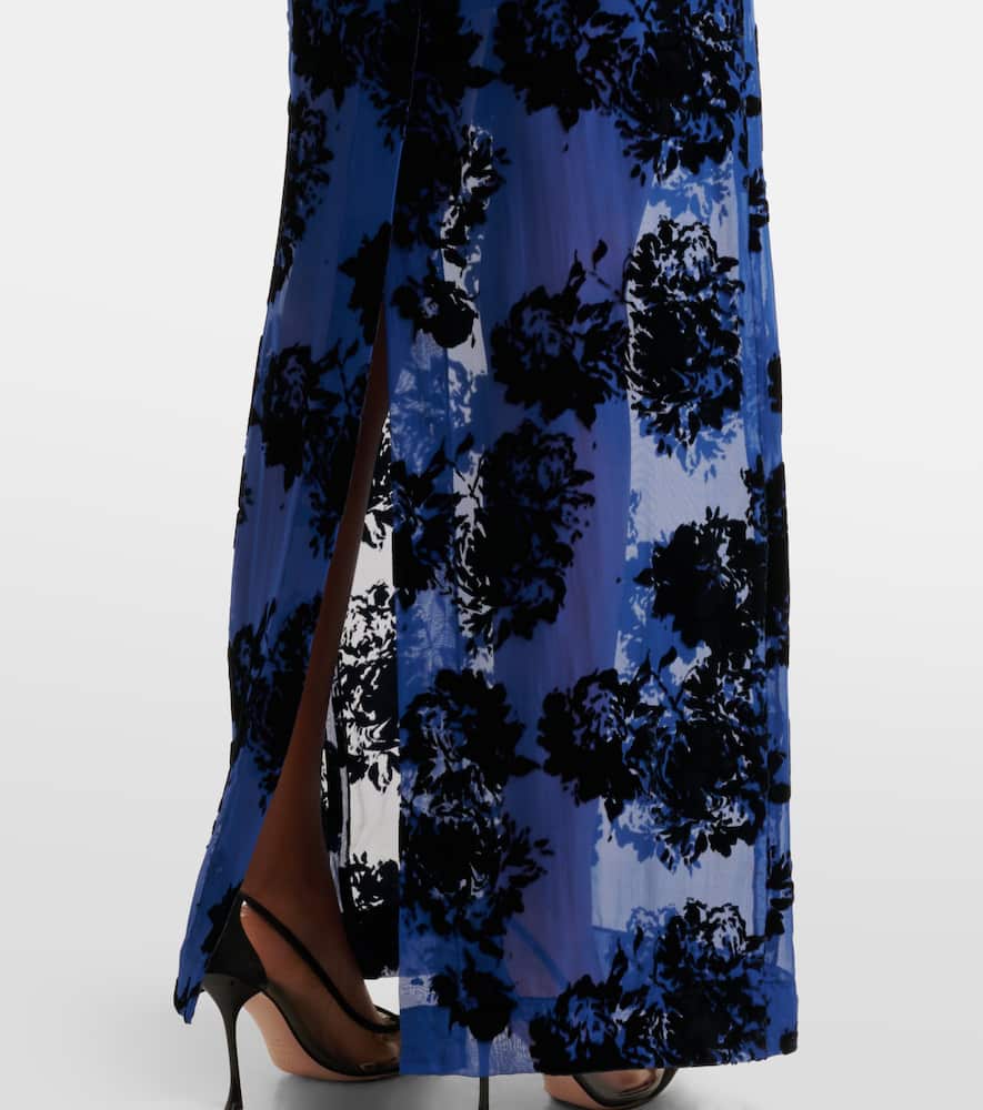 Devoré velvet maxi skirt