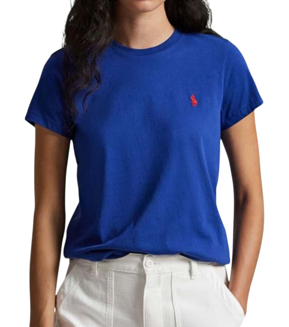 Blue Crew Neck Logo T-Shirt