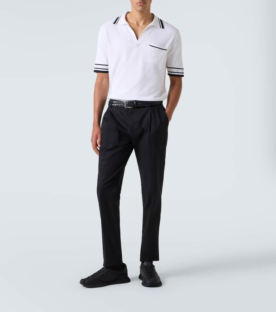 Silk-blend polo shirt