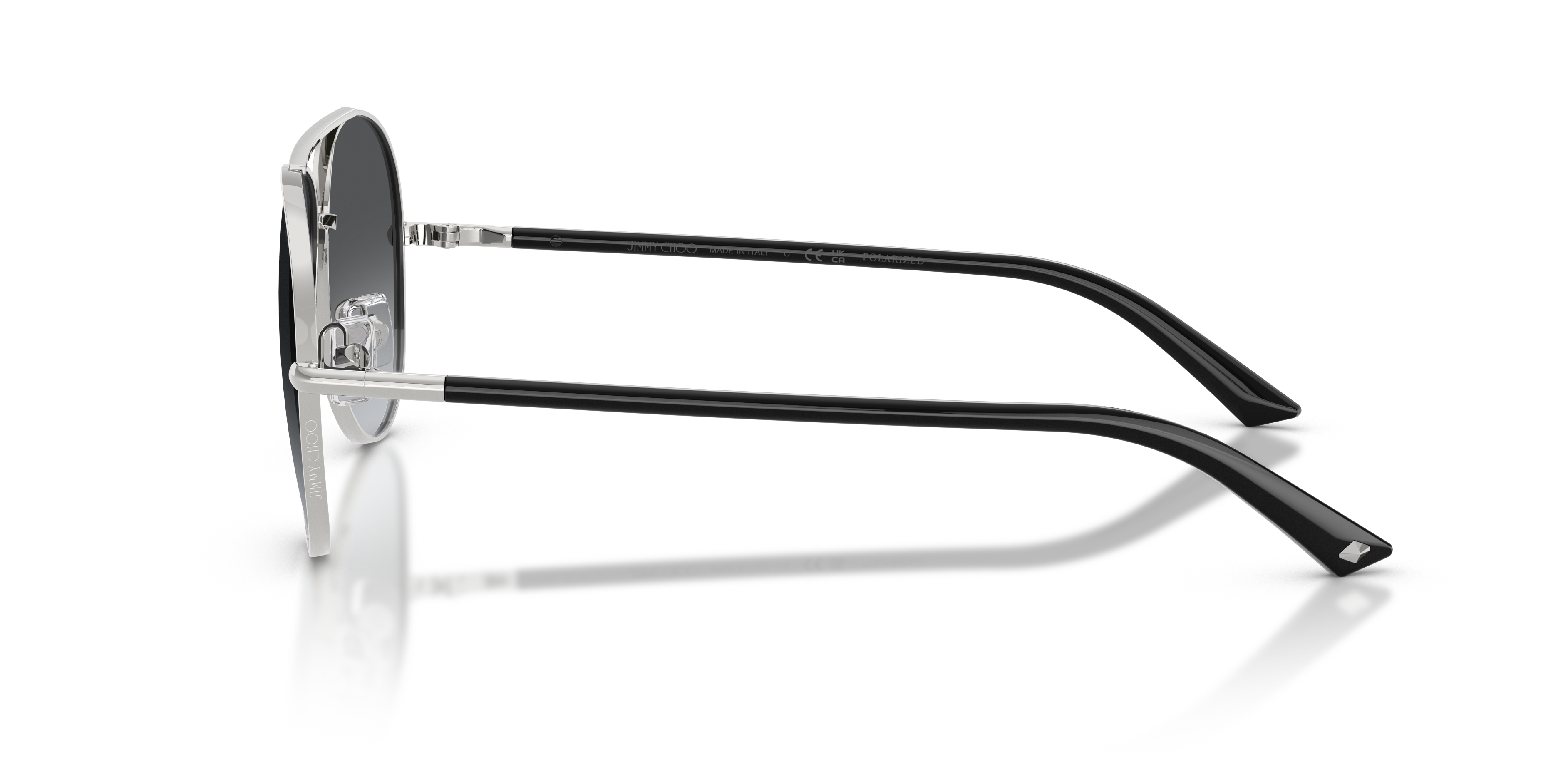 Jimmy Choo Donna Jimmy Choo JC4026 3002T3 Occhiali da sole Metallo Argento Grigio Pilot Polarizzata
