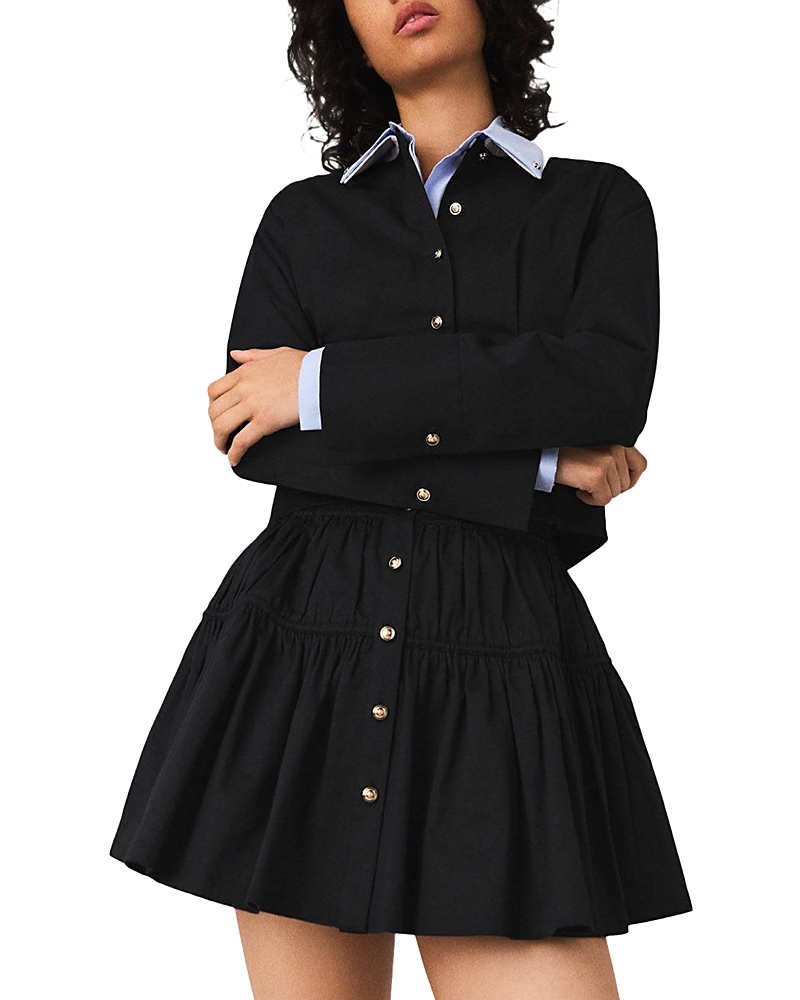 Tiered mini skirt - Blue