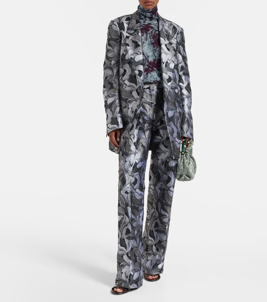 Double-breasted jacquard blazer