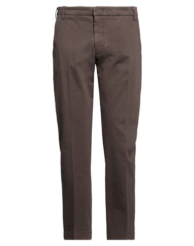 Man Pants Dark brown Size 31 Cotton, Elastane