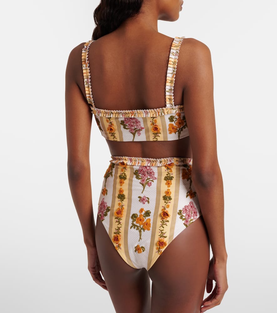 Floral embroidered bikini bottoms