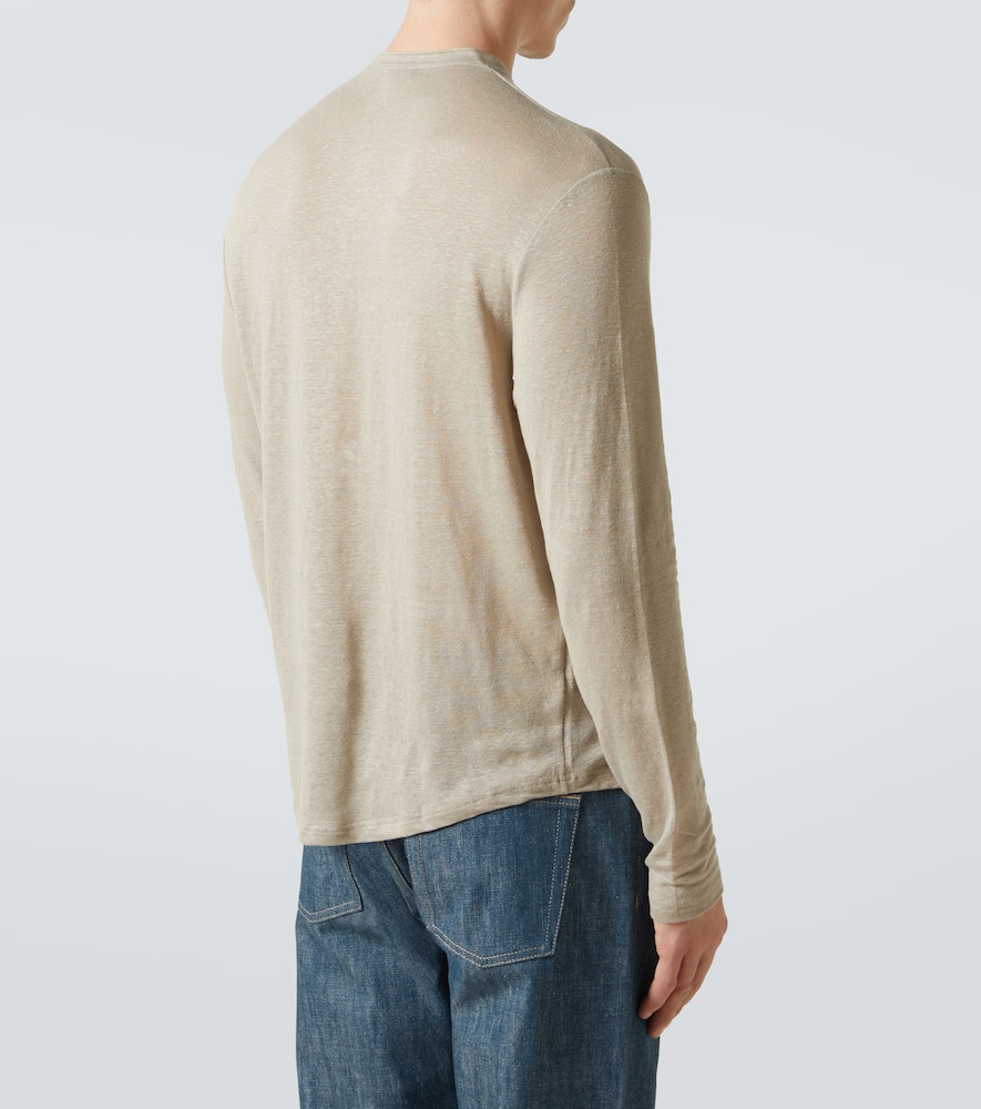 Linen-blend Henley shirt