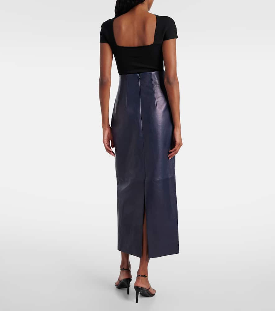 Loxley leather pencil skirt