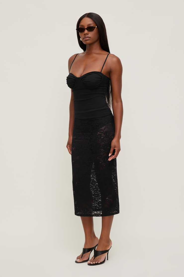 Monet Mesh Top - Black - Women Clothing