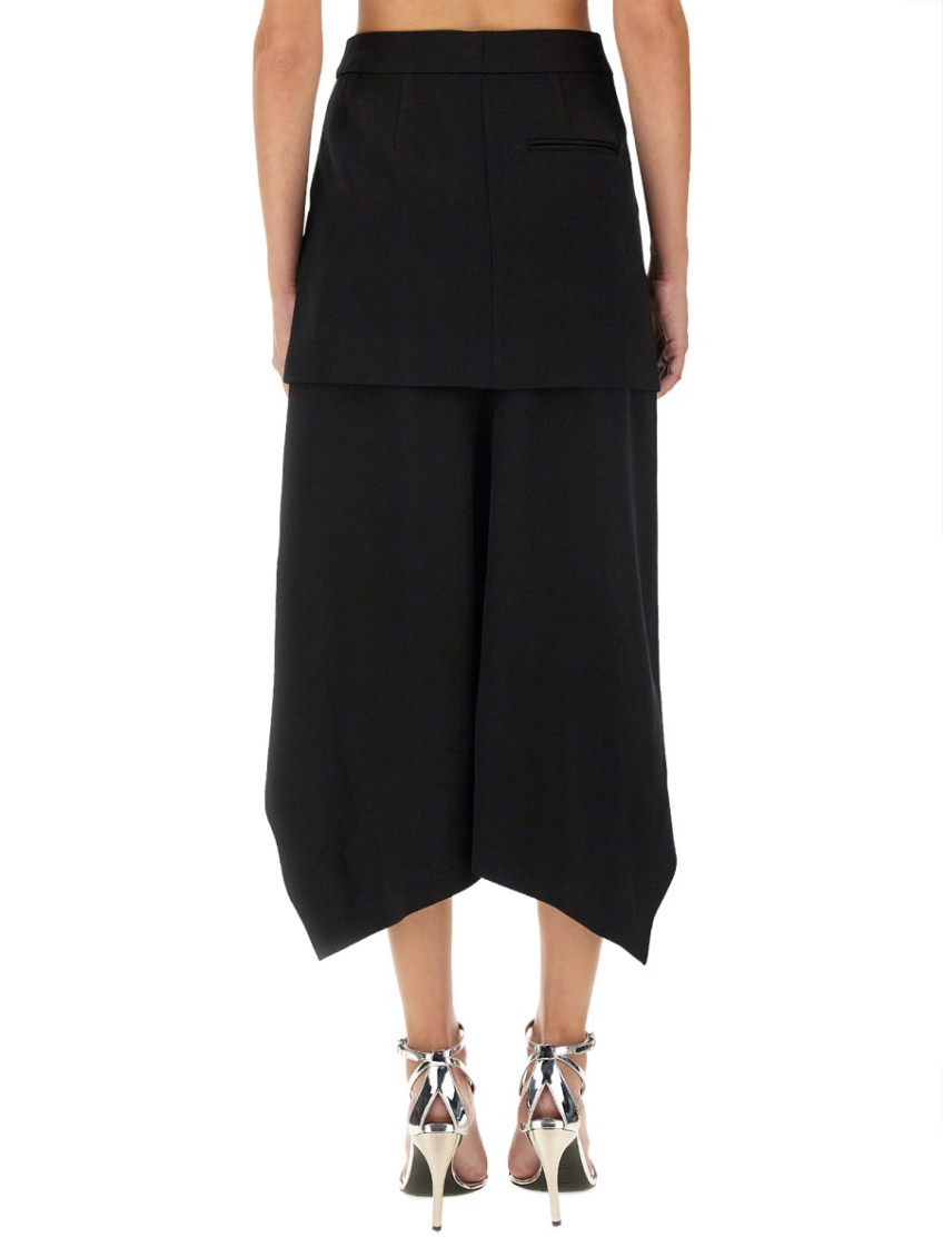 Black Solid Midi Skirt