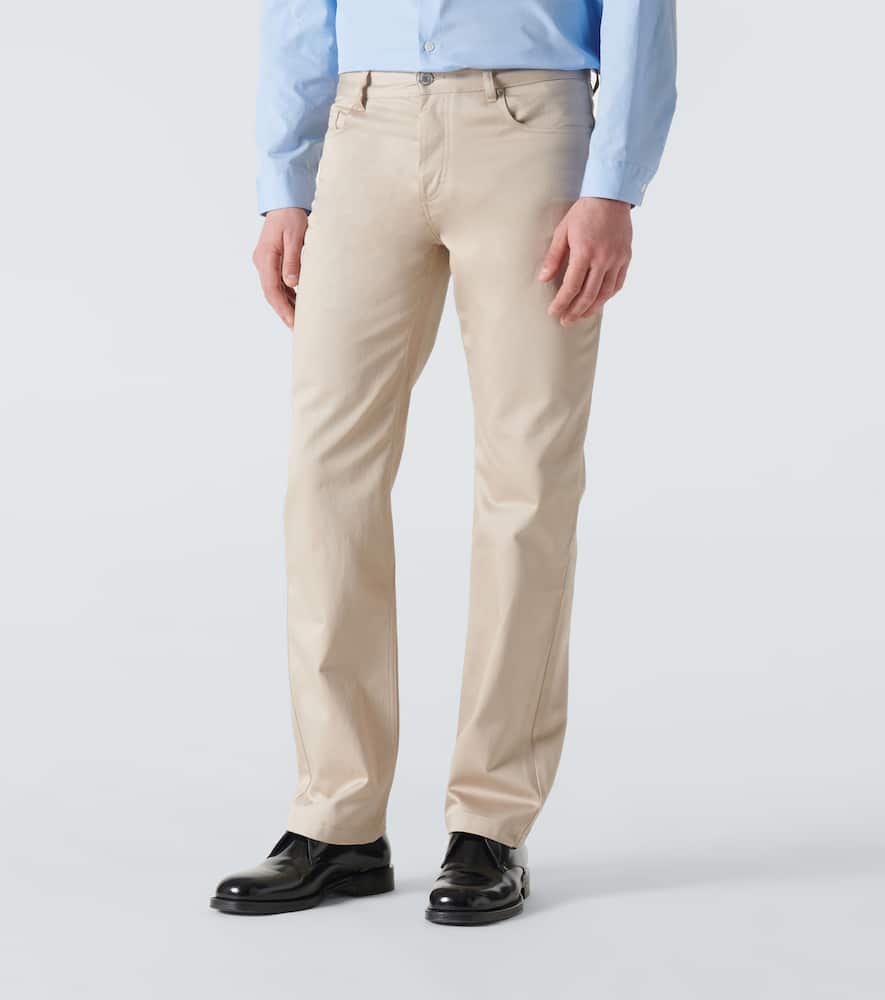 Cotton satin straight pants