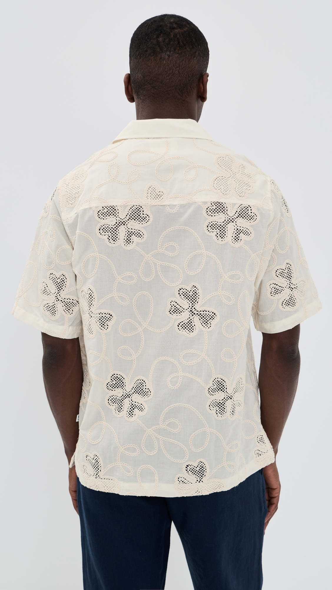 Ben Embroidered Shirt Ivory