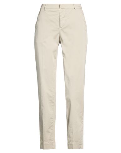 Woman Pants Beige Size 10 Cotton, Elastane