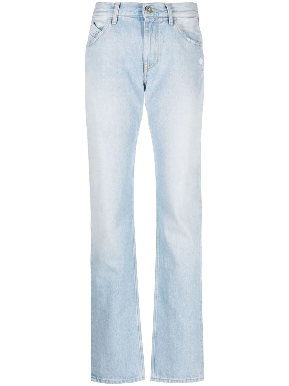 High-waisted straight-leg jeans - Blue