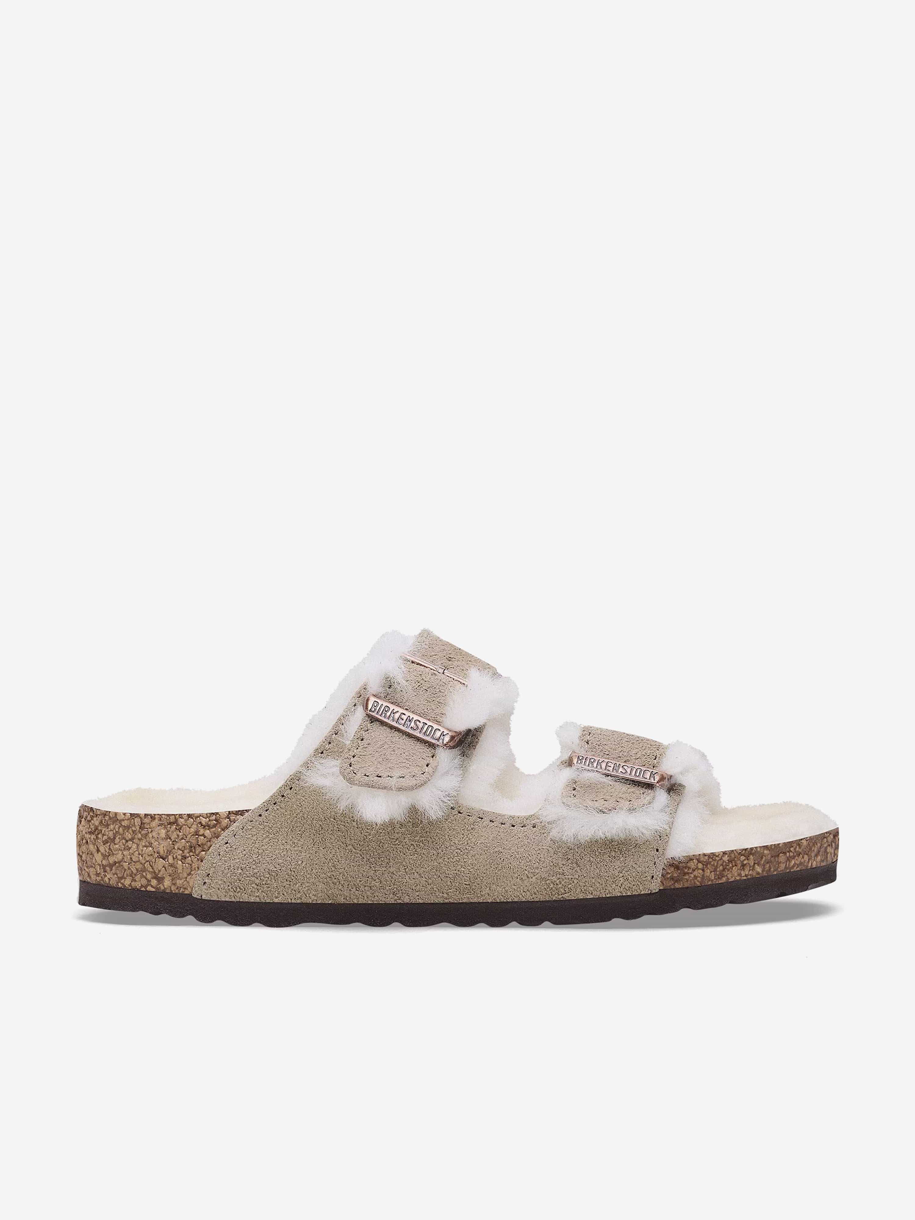 BIRKENSTOCK Kids Arizona Shearling Sandals in Beige EU 26 UK 8.5