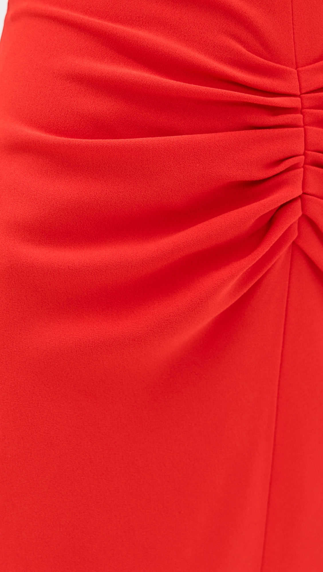 Gathered Waist Mini Dress Red